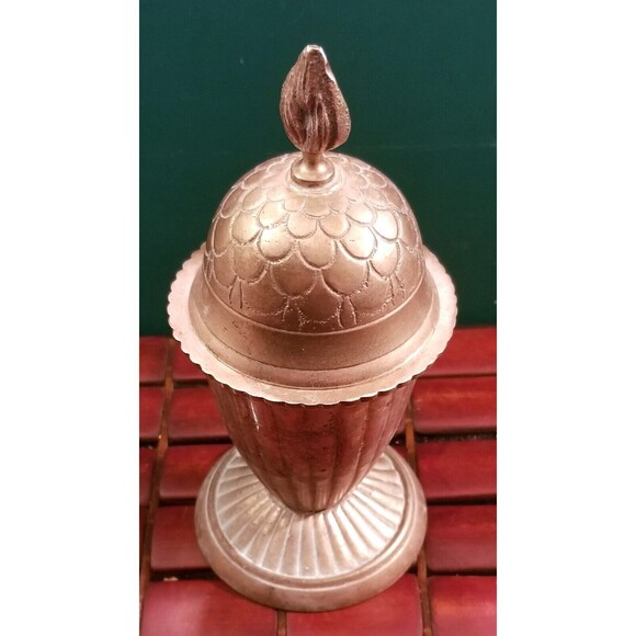 Vintage Victorian Style Decorative Silver Plated Lidded Urn 7.25" Tall - Picture 7 of 7